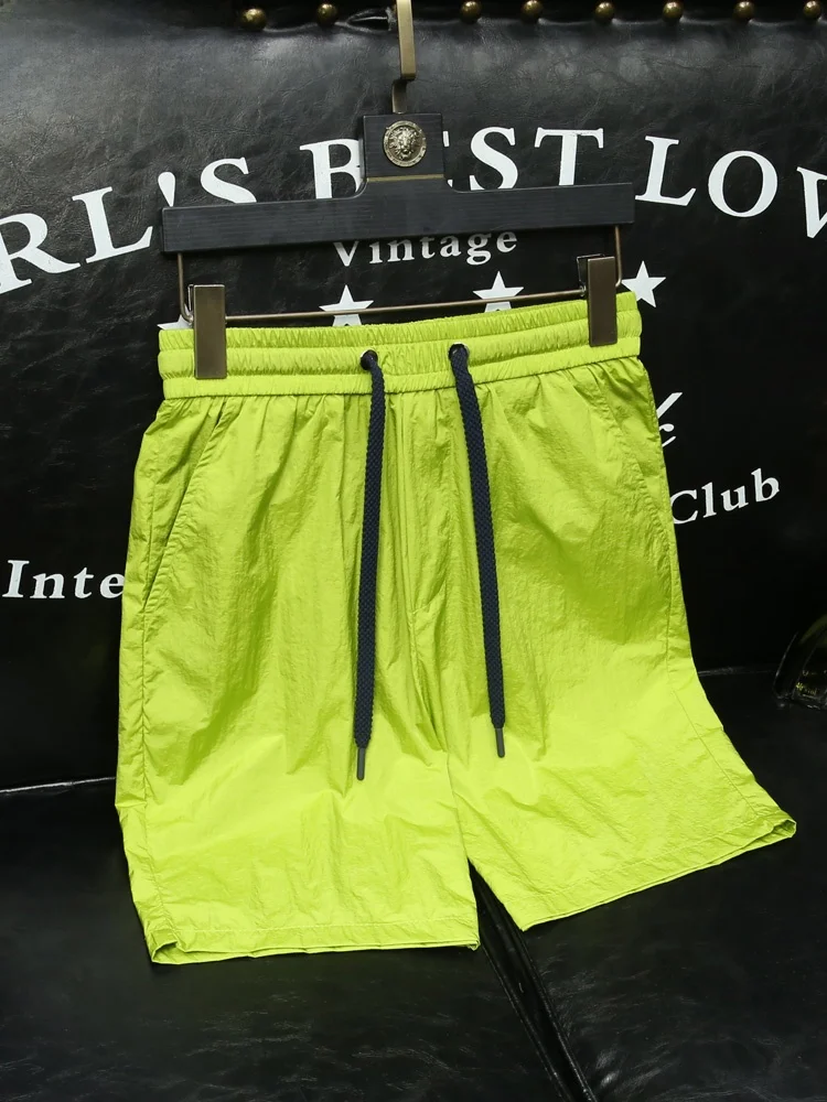 

Повседневные спортивные шорты для мужчин, летняя модная пляжная одежда, полиэстер, эластичный пояс, дышащие, удобные, прямого кроя