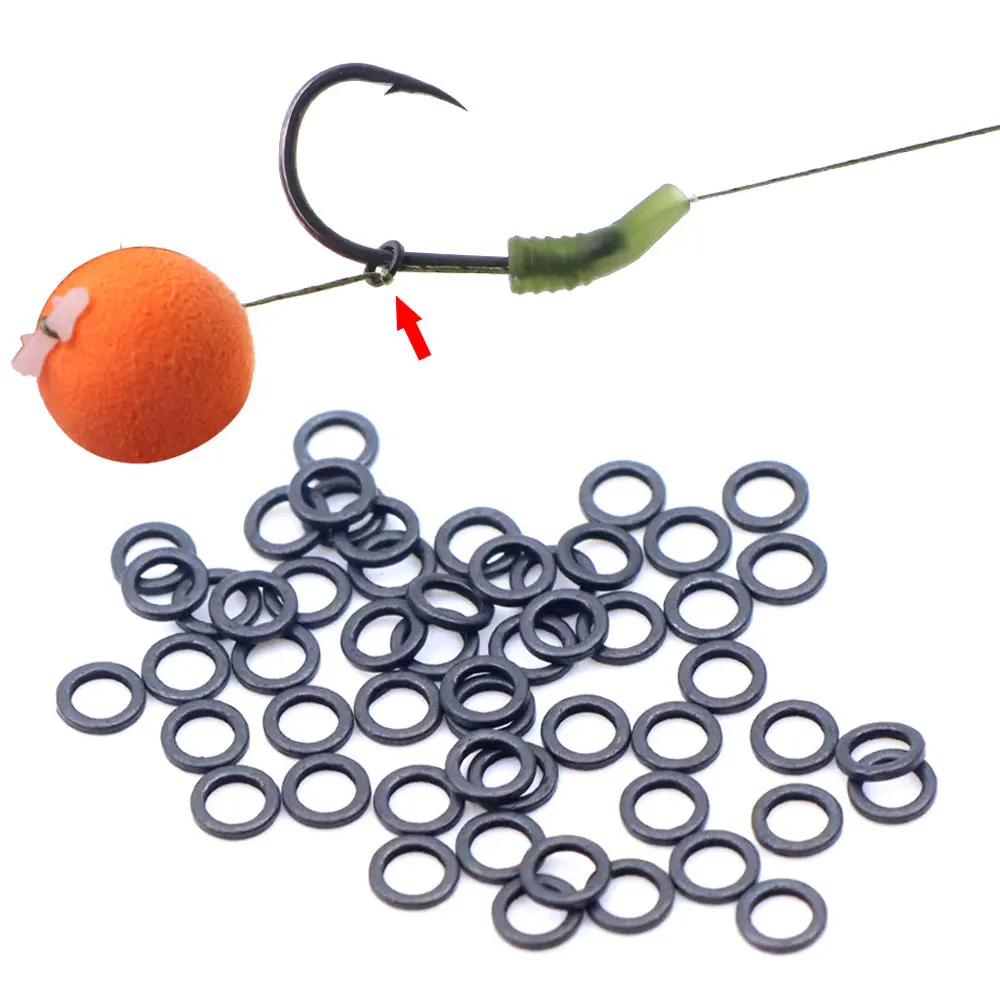 50 unidades de accesorios para pesca de carpa: esmerillones de anilla redonda para montaje Chod, conectores para montaje Hair Rig, esmerillones con broche para anzuelos de carpa, tope de cebo y aparejos de pesca.