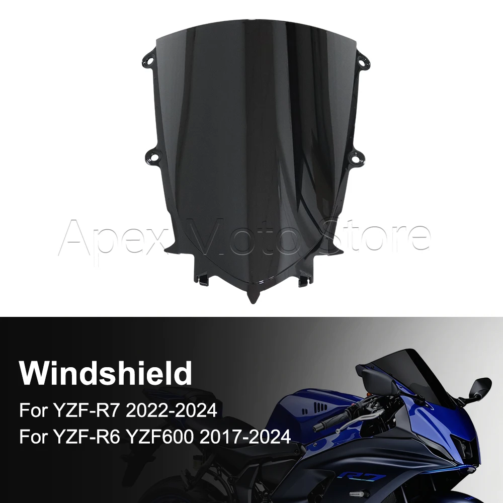 

Motorcycle Accessories Windshield Windscreen Wind Screen Deflector For Yamaha YZF R6 R7 YZF-R7 2022-2024 YZF-R6 YZF600 2017-2024