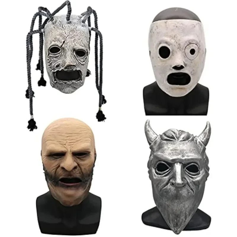 Ghost Knot Long Hair Braid Mask Halloween Event Corey Taylor Cosplay Unisex Party Demon Face Rope Mask Adult Party Costume Props