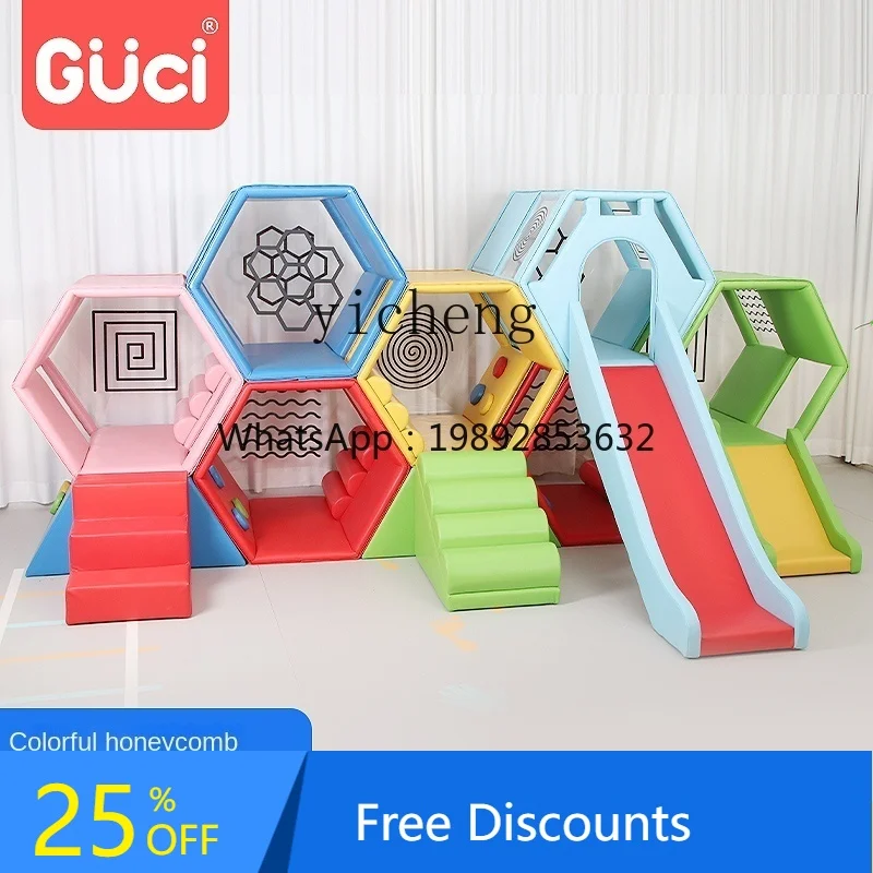 AF  Early Education Center  Climbing Combination Children's Honeycomb Soft Slide Sensory Training Equipment Toy