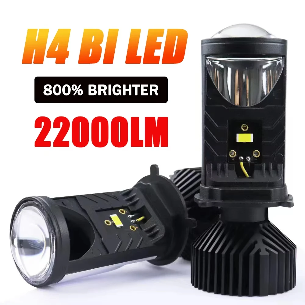 H4 LED Projektor Objektiv Scheinwerfer Auto LED Scheinwerfer Canbus 6000K Hallo/Lo Strahl Birne mit Turbo Fan 22000LM 90W Für Auto Motorrad 12V