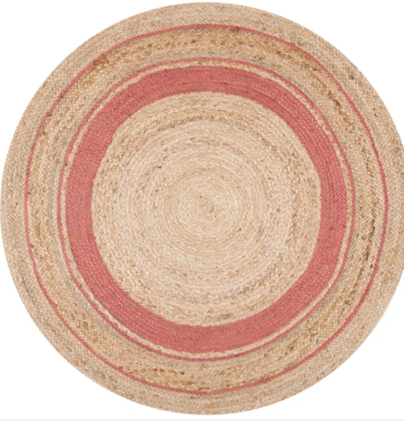 

Rug Round Jute Natural Reversible 100% Carpet Braided Modern Rustic Look Rugs Bedroom Decoration Carpets for Bed Room