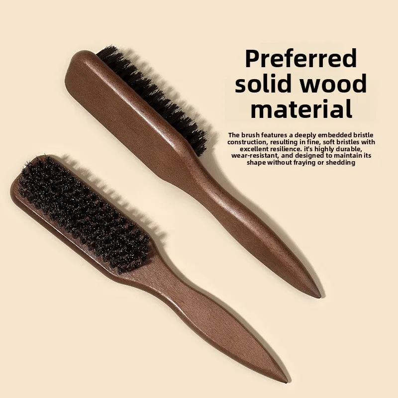 Boar Bristle Hair Brush (Unisex) - Fragrance-Free Professional Barber Styling Bristle Brush, Suitable for Thick/Fine Hair