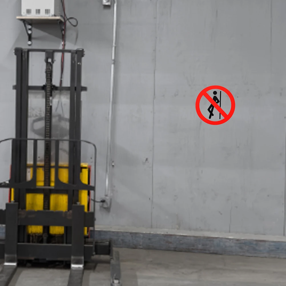 

10 Pcs Safety Warning Signs Leaning Warning Stickers 5x5cm Self Adhesive Safety Signs for Workshop Equipment Prohibition