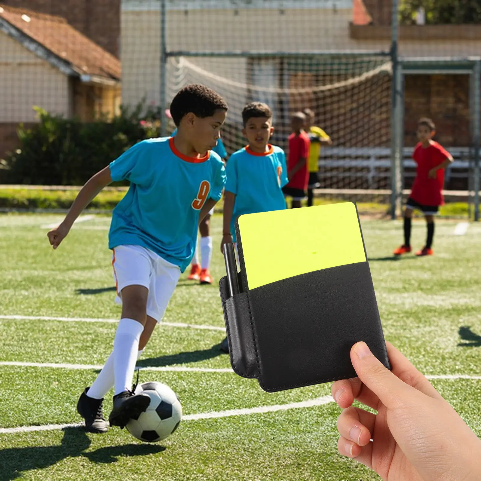 1Set Red Card Soccer Referee Cards Yellow Notebook Pencil Protective Cover Football Supplies Kit