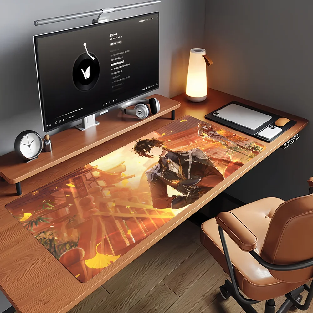 Game Genshin Impact Zhongli Mouse Pad Non-slip Rubber Gamer Balance Computer Mat Decoracion Deskmat Laptop Office Large