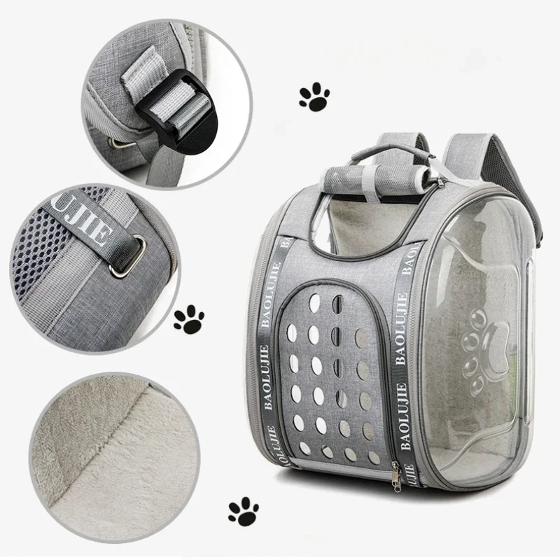 

Breathable Cat Carrier Bag Large Capacity Cat Dogs Carrying Backpack Portable Transparent Carrying Shoulder Bag Pet Supplies