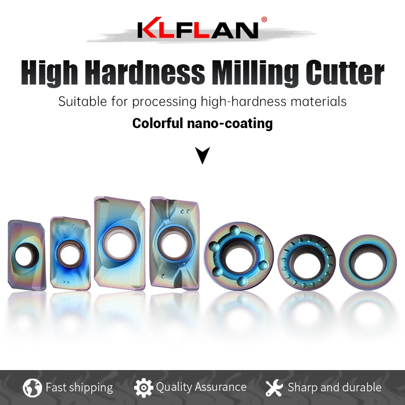 

High-Hardness Special Milling Inserts For Hardened Steel APMT1135 APMT1604 R5 R6 Colorful Nano Blue Carbide Inserts