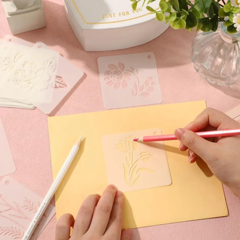 Reusable template DIY for wall floor decoration, rock stippling art projects