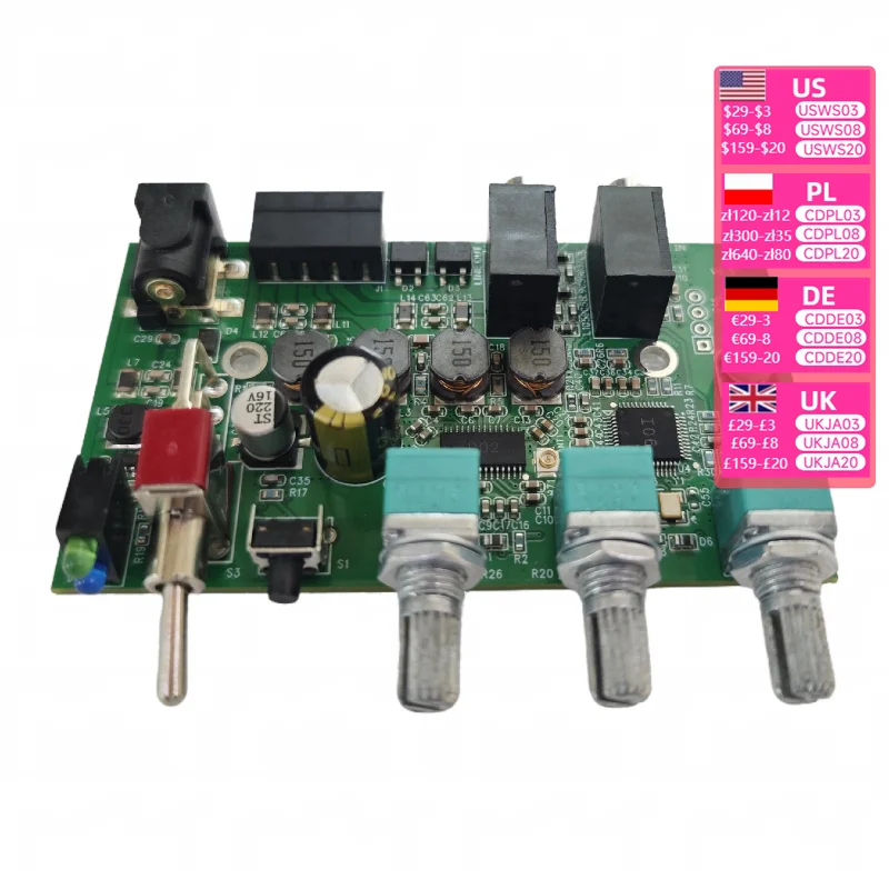 2X25W Bluetooth amplifier board BT5.0 stereo 2.0 digital adjustable high and low frequencies