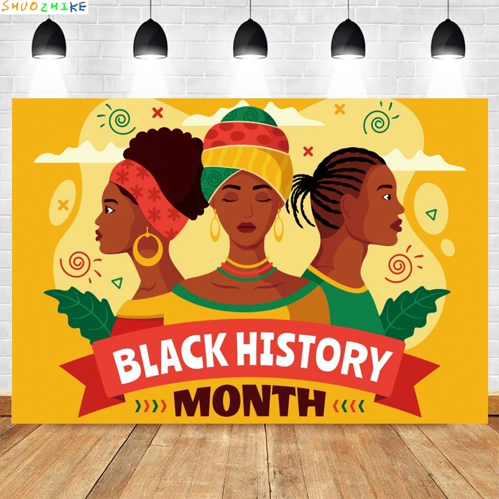 أسود التاريخ شهر خلفية الحدث حفلة جدار ديكور المعرض الثقافي التصوير خلفية ديكور مخصص راية ملصق