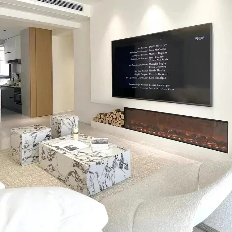 newItalian minimalist rock slab coffee table small apartment living room home light luxury modern high-end rectangular side tabl