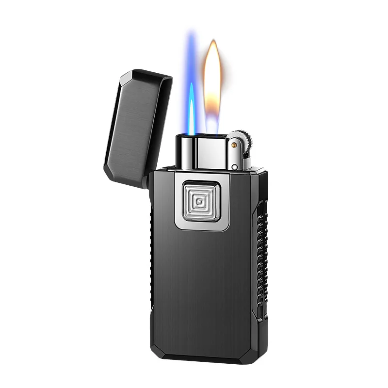 Dual Flame Conversion Gas Lighter, 2 in 1 Metal Creative Windproof Butane Torch Lighters, Cigarette Smoke Tools Gifts for Men