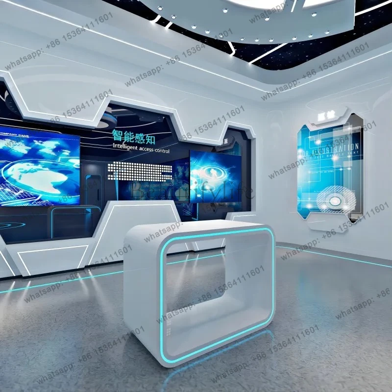 Technology Sense Model Product Showcase Showroom Multi-layer Round Middle Island Cabinet Showcase