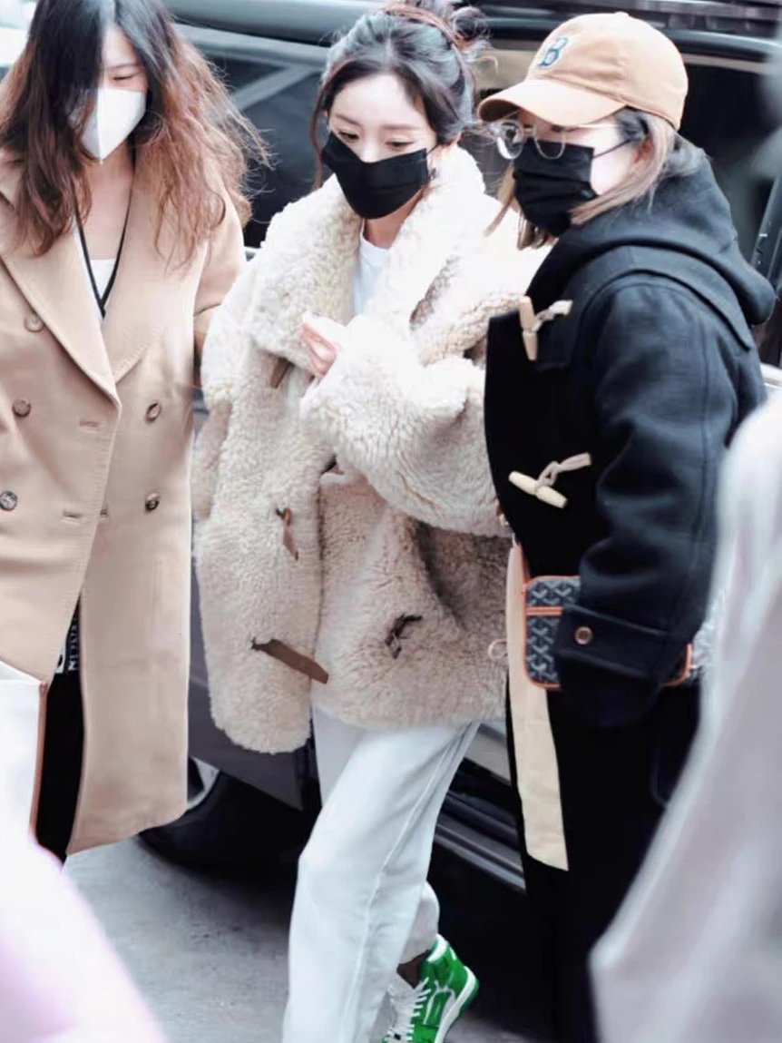 

Lamb Wool Jacket Women Green Woman Graphic Printing Visual Image Pictorial Representation Illustrative Display Artistic Neutral