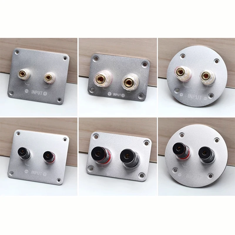 Hifi Audio DIY Parts 2 Bit Square Aluminum Blank Terminal Plated Binding Post Speaker Board Sound Plug Connector Junction Box 