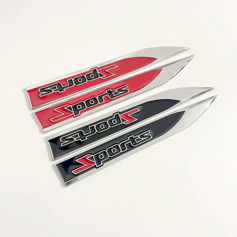 1Pairs 3D Metal Sports Emblem Badge Car Fender Side Sticker For Audi Ford Nissan Toyota Turbo Honda Auto Accessories