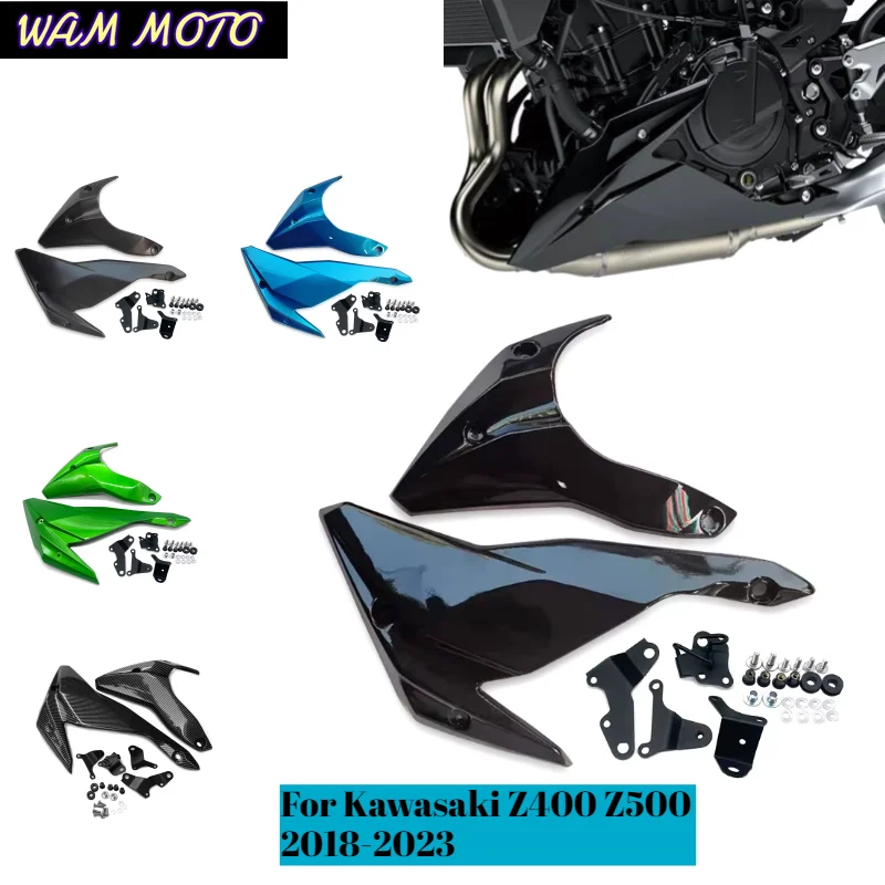 Motorcycle Accessories Belly Pan Lower Engine Spoiler Fairing Panel Frame For Kawasaki Z400 2018-2023 Z500