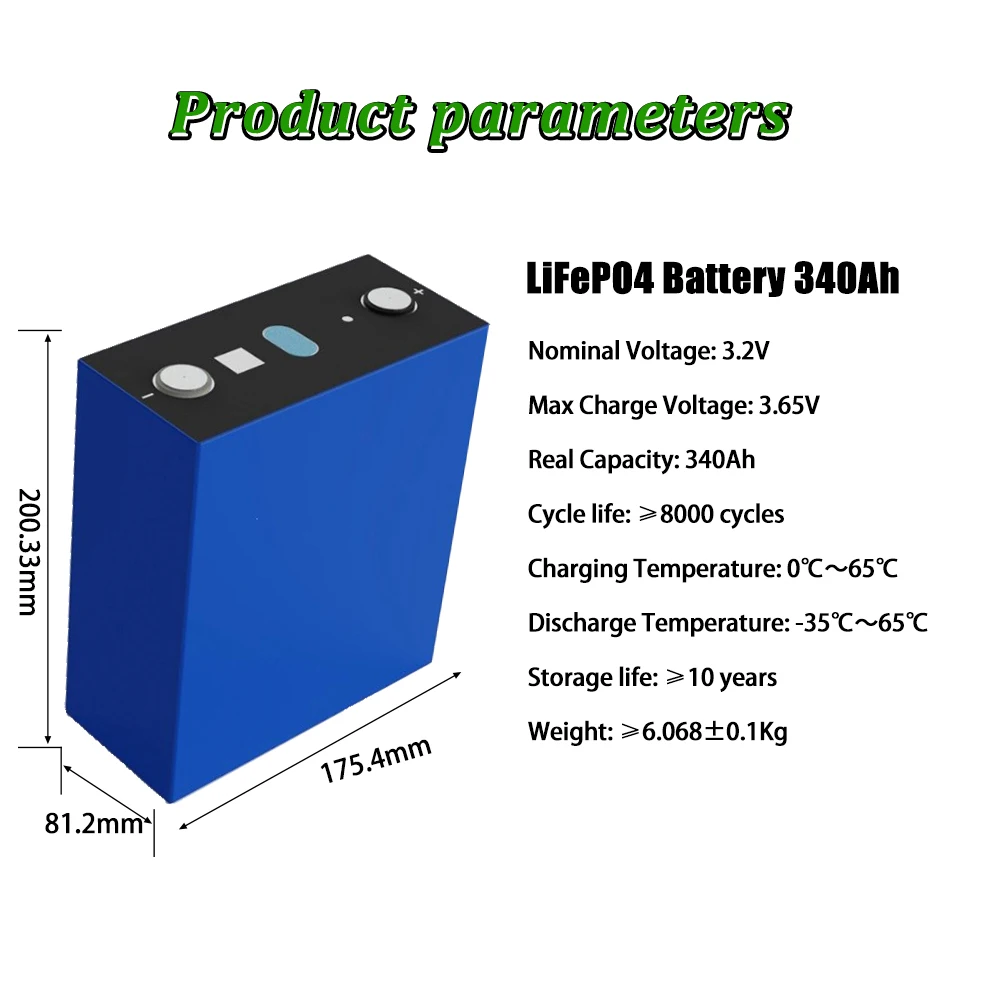 خلايا بطارية LiFePO4 من الدرجة الأولى 3.2 فولت 314 أمبير/340 أمبير في الساعة 12000 + دورات رمز الاستجابة السريعة الأصلي قابل للتكيف معفاة من الضرائب في الاتحاد الأوروبي/الولايات المتحدة الأمريكية #3