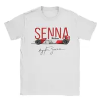 Camiseta divertida de coche de carreras Ayrton Senna para hombre, camisetas 100% de algodón con cuello redondo, camisetas de manga corta, ropa de talla grande