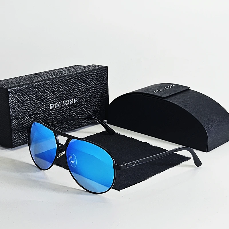 

Luxury brands Policer Sunglasses for Men Polarized Sun Glasses Travel Eyewears Classic Pilot Goggle with UV 400 Protection 8480