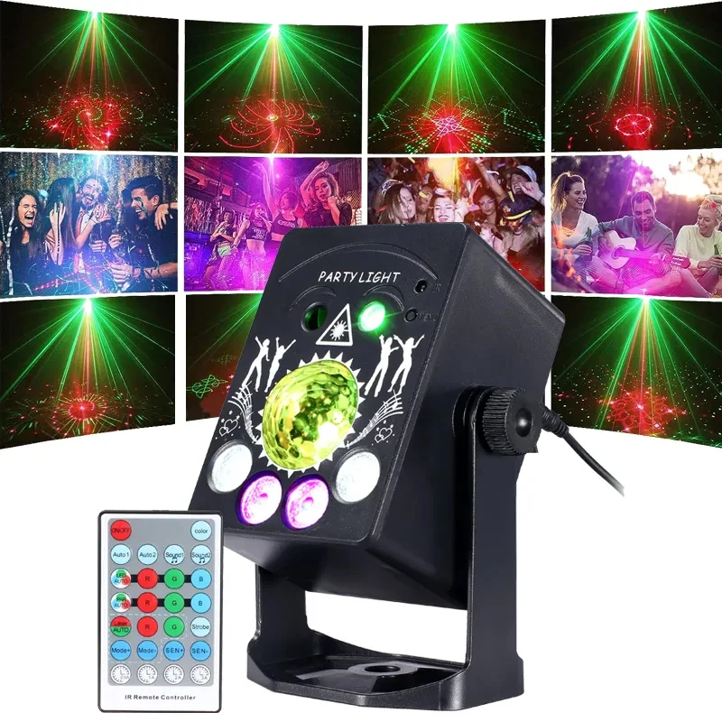 LED Stage Party Lights DJ Disco Beam Scanner Light 4IN1 RGB Flash Strobe Effect Lighting For Party Bar Wedding Decorations Lamp