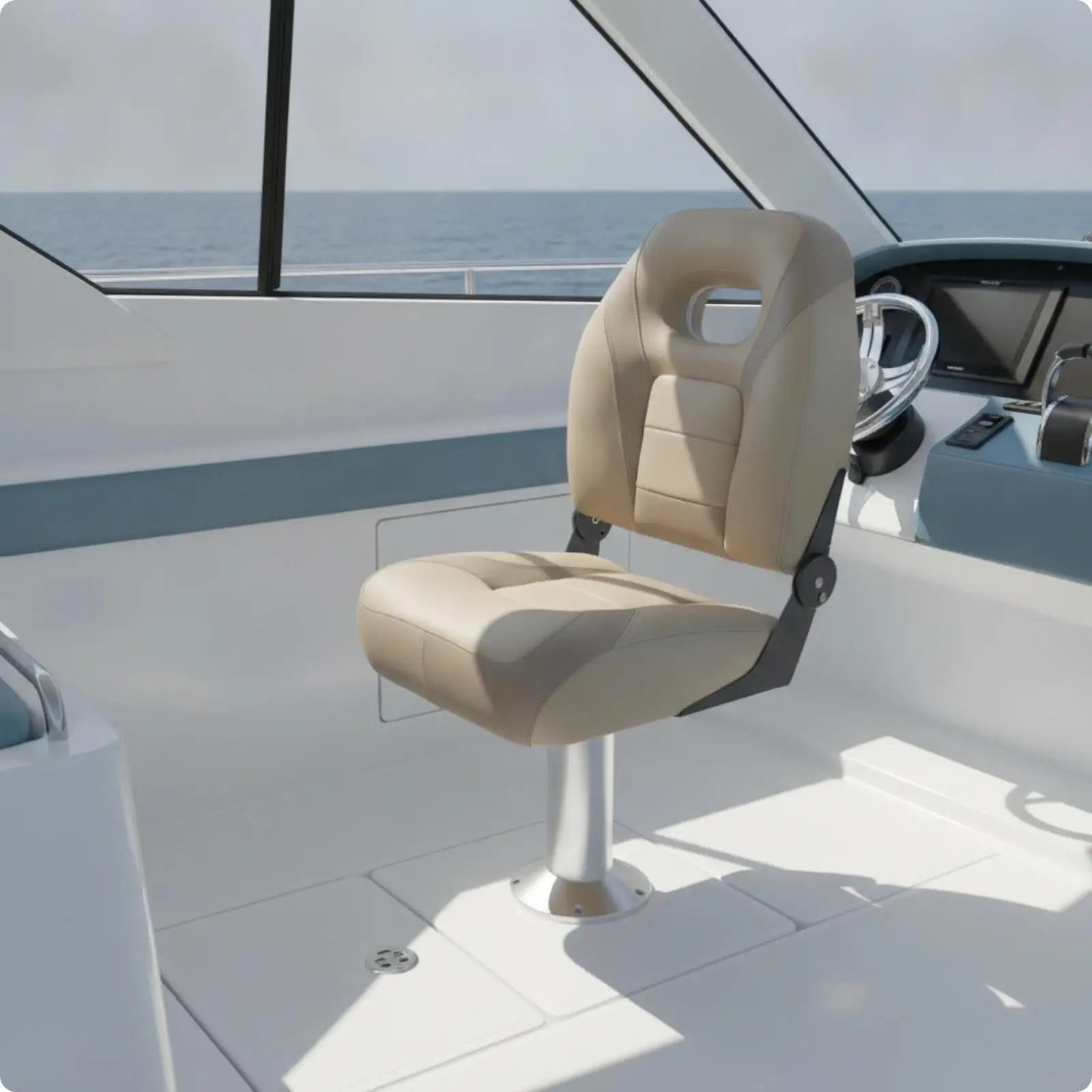 Lightweight Foldable Marine Passenger Seat PVC Cushion Boat Chair Comfortable Support for Fishing and Travel