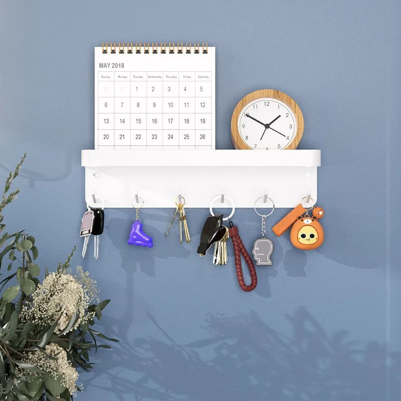 

【ORNAMENT】Настенный держатель для ключей с 6 крючками — стильный органайзер для ключей, сумок и аксессуаров — прочная конструкция