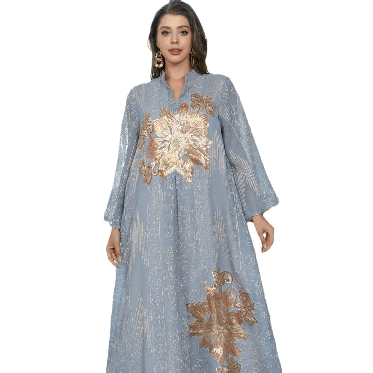 Abito musulmano del commercio estero saudita del Medio Oriente Abito musulmano Dubai in pizzo ricamato Abaya 