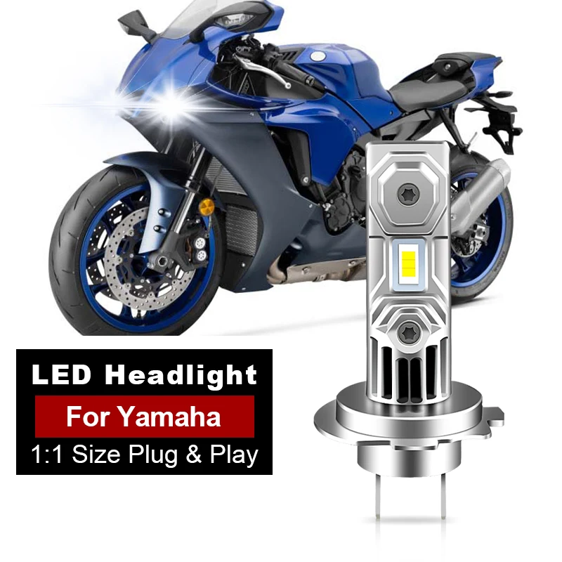 1/2PCS Moto H7 LED Headlight Bulbs 6000K For BMW F650GS Dak Honda Silver Wing 600 Yamaha MT07 RSV4 RF Triumph Street Triple 675