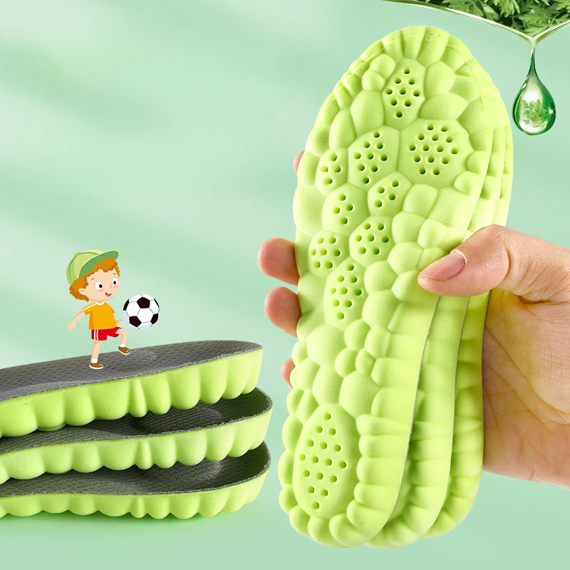 Children High Quality Sport Insoles Flat Feet Arch Support Orthopedic Shoes Insoles Kids Elastic Shock Absorber Cushionin Sole