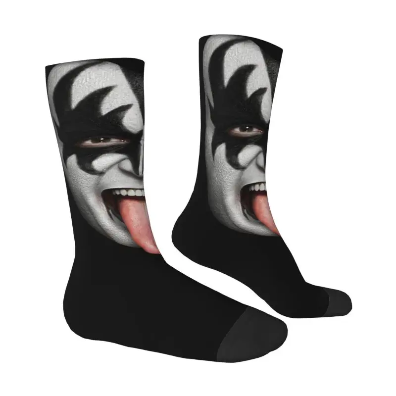 Gene Simmons-Calcetines de vestir para hombre y mujer, medias cálidas a la moda, con estampado de la banda Demon Kiss, novedad