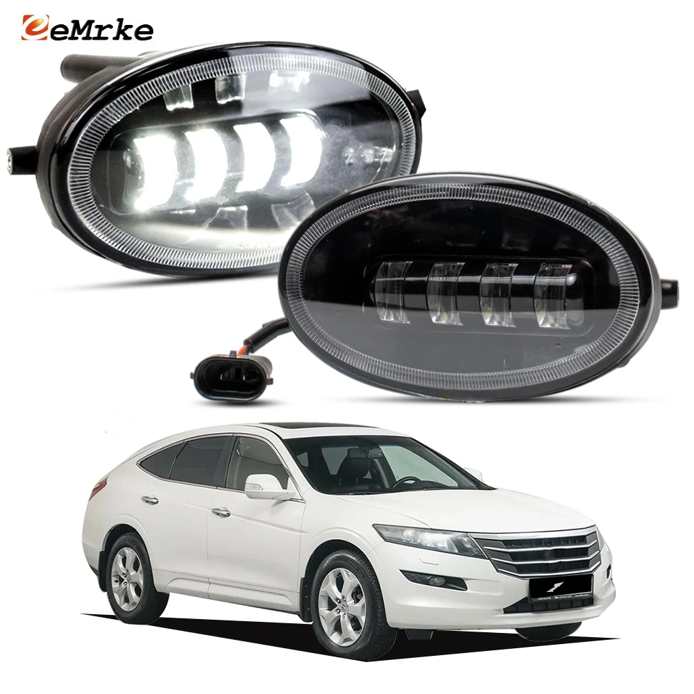 Modified Upgrade Full Led Fog Lights For Honda Accord Crosstour TF 2009 2010 2011 White and Yellow Fog Lamp Cut-Line Lens 40W