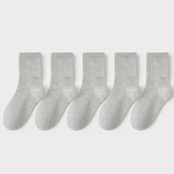 5 Pairs/Lot Children 100% Cotton School Socks For Baby Boys Girls Infant Fashion Breathable 3-13Yrs Teens Kids Sport Ankle Sock