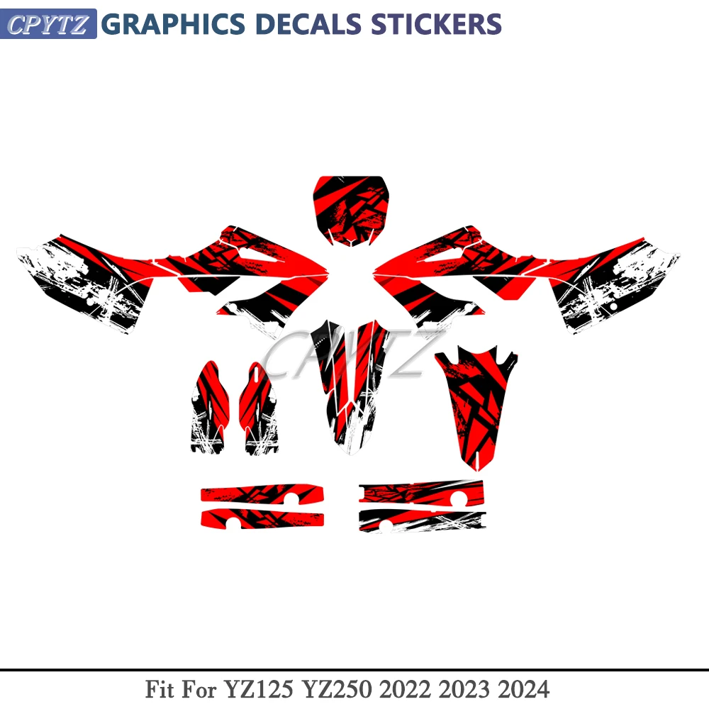Fit For YZ 125 YZ125 YZ 250 YZ250 2022 2023 Graphics Decals Stickers Motorcycle Background Number Custom