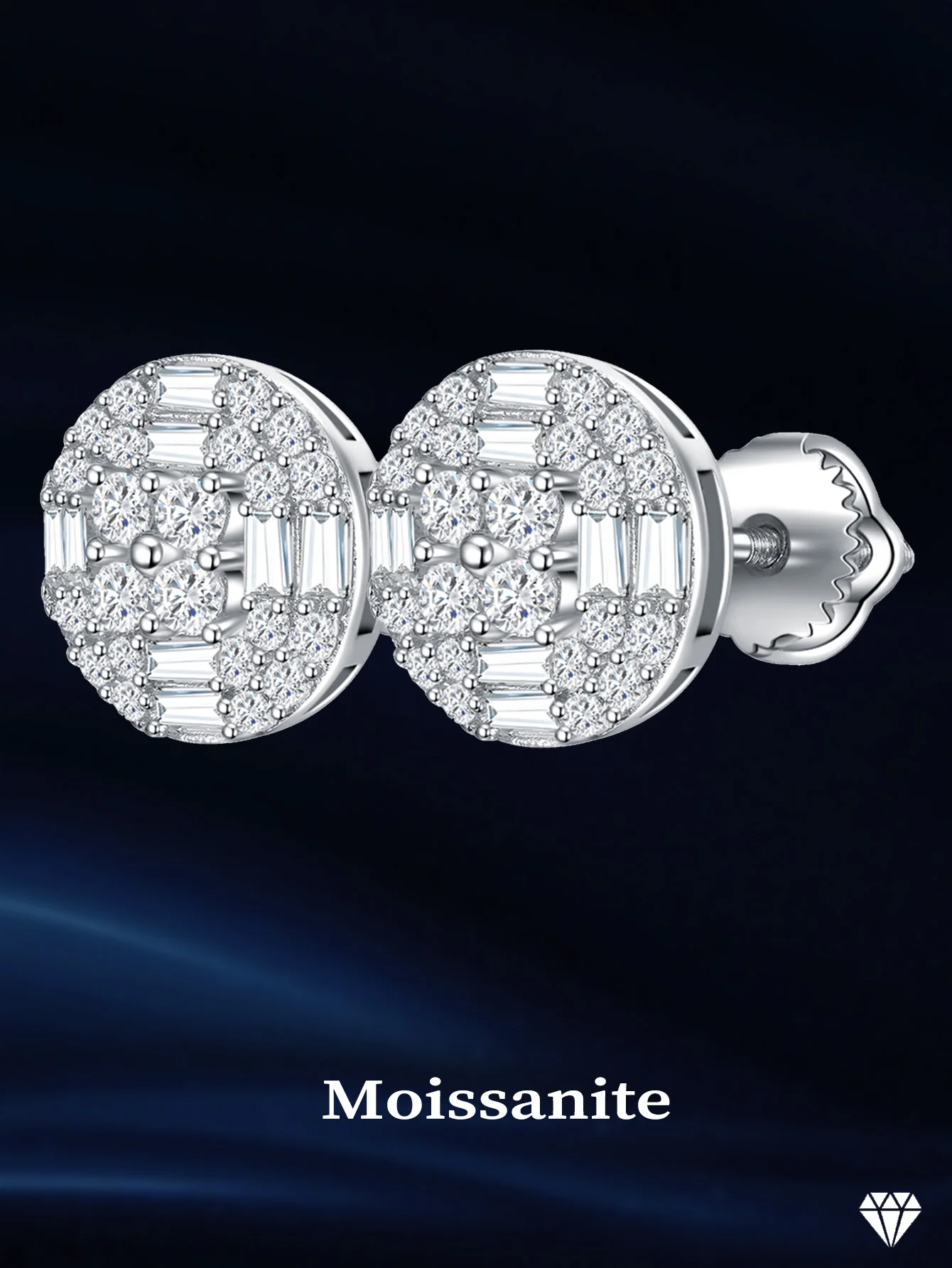 

Round Earrings S925 Silver Stud Earring Moissiante Earring for Woman Engagement Gra Certificatd New Earring 2024