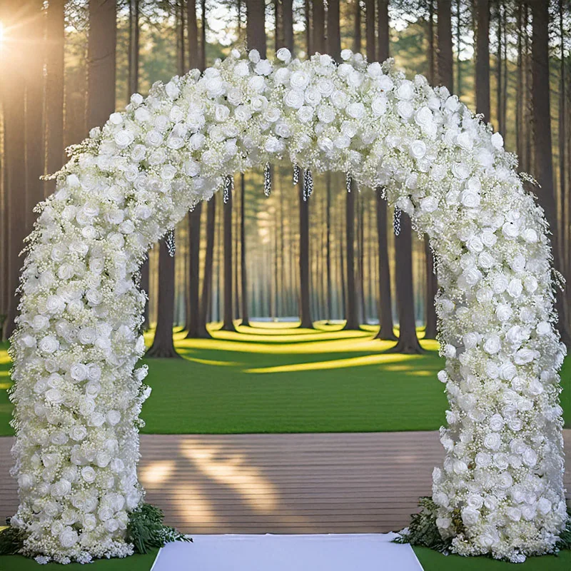 

2.4Mx2.4M Artificial Hydrangea Wedding Background Decoration Arches Flower Arrangement Outdoor Exhibition Decoration Roses