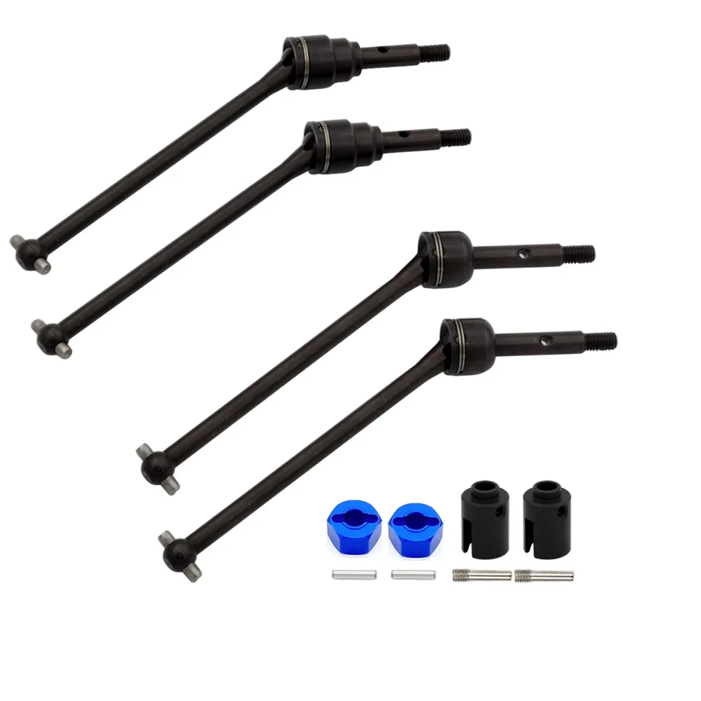 Eje de transmisión delantero y trasero CVD de acero, 4 Uds., para coche 1/10 Traxxas Slash/Rustler/Stampede/Hoss 4X4/2WD VXL RC, piezas de mejora