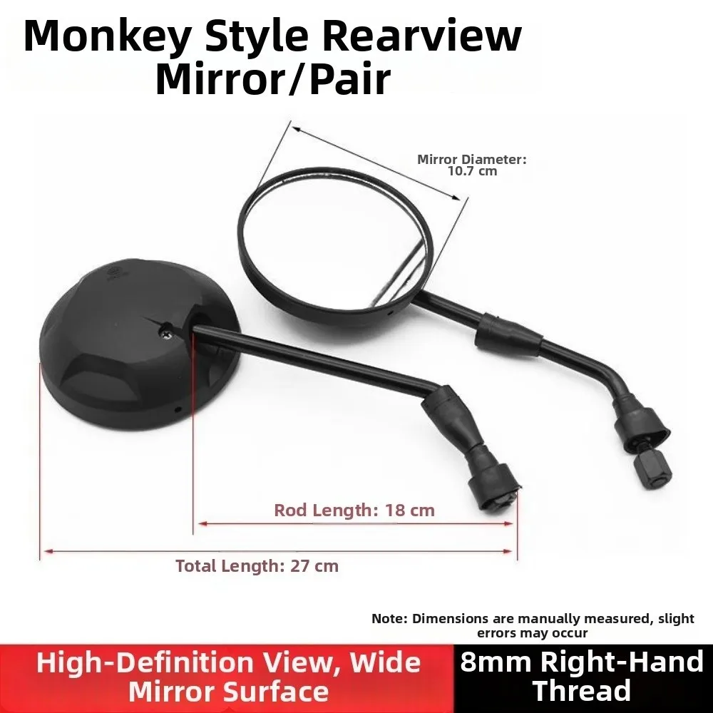 1Pair Universal Electric Scooter Rearview Mirror Black 8mm Rigth Thread Rear View Mirrors Bicycle Reflector Scooter Parts