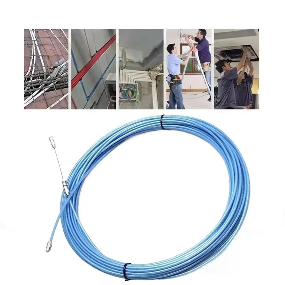 10/15/20/30m Wire Cable Puller Blue Universal Fastener Cable Pulling Tool Guide Device Push Duct Snake Rod