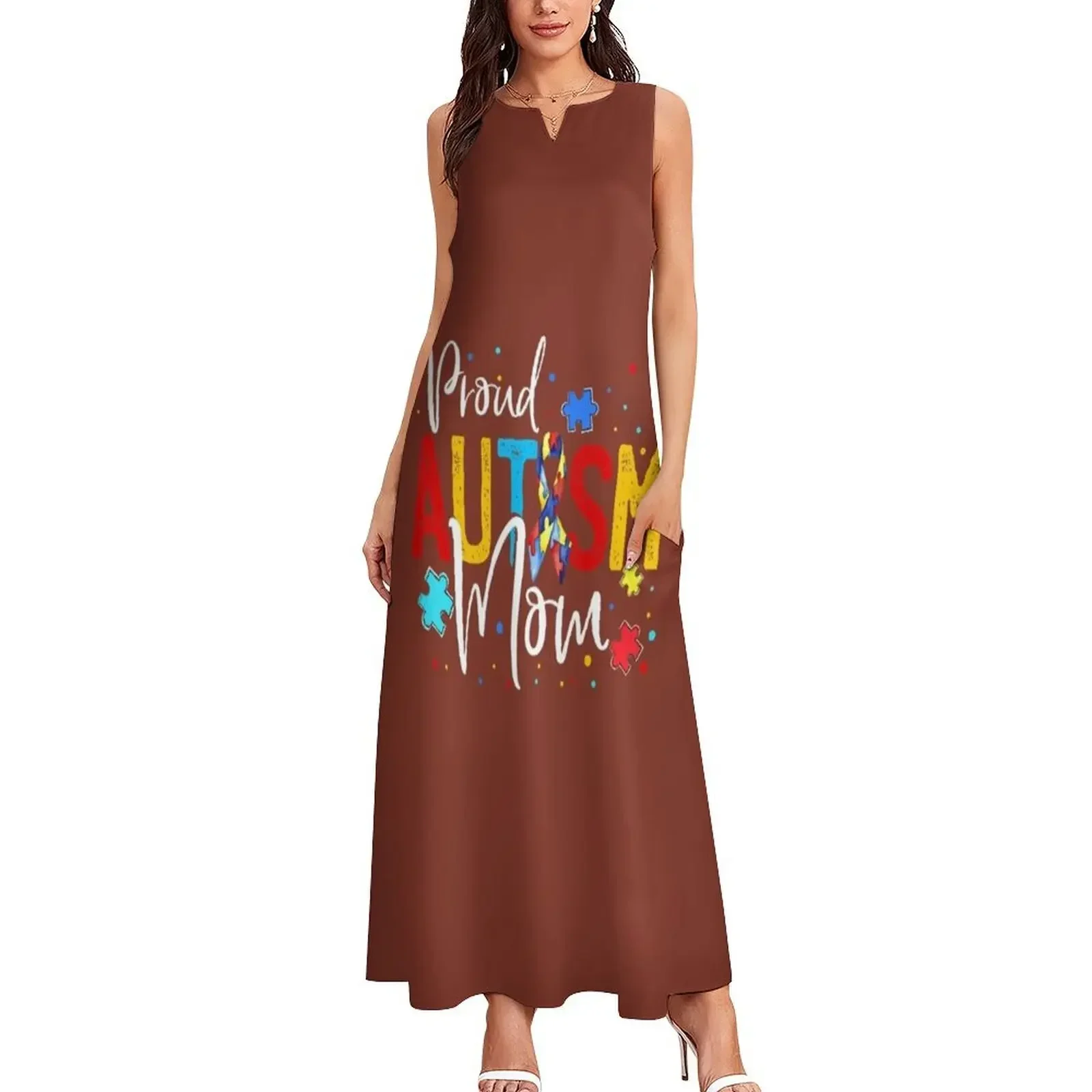 Sensibilisation à l'autisme famille correspondant adultes t-shirts \ t robe longue robes d'été pour femmes vêtements d'été robes pour robe de soirée de mariage