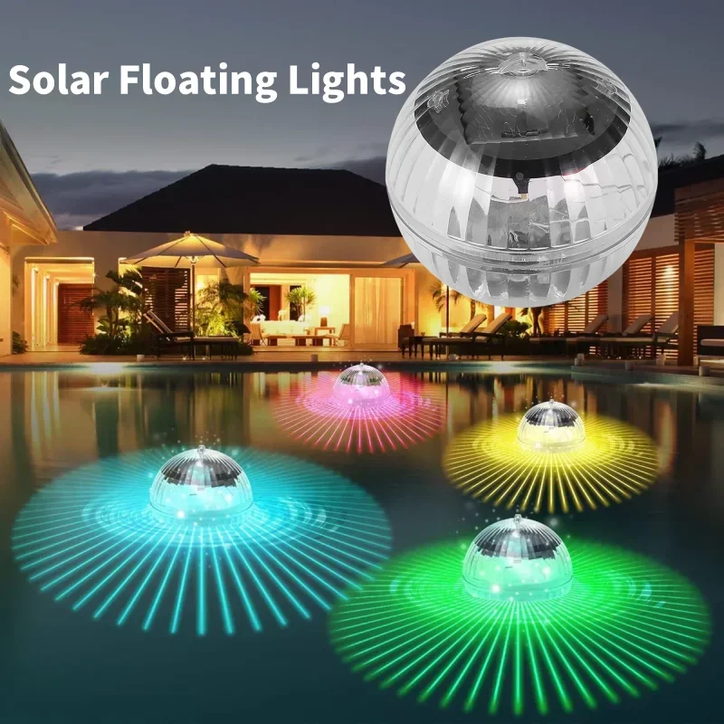 

1pc Solar Floating Lights Swimming Pool Waterproof LED Solar Power Multi Color/warm Changing Water Drift Lamp For Fish Tank Pond