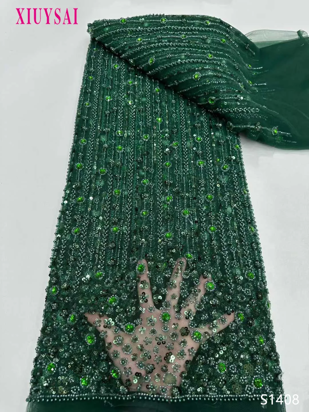 Nigerian Tulle Groom Lace Fabrics With Beads 2024 High Quality Luxury African Sequins French Mesh Lace For Wedding Party