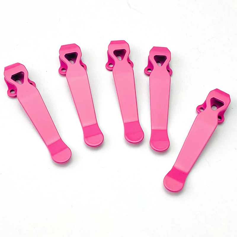 Clip trasero de aleación de titanio rosa para cuchillo mariposa 551, accesorios de bricolaje, cuchillo de bolsillo plegable personalizado, herramienta de Clip trasero 710, 1 unidad