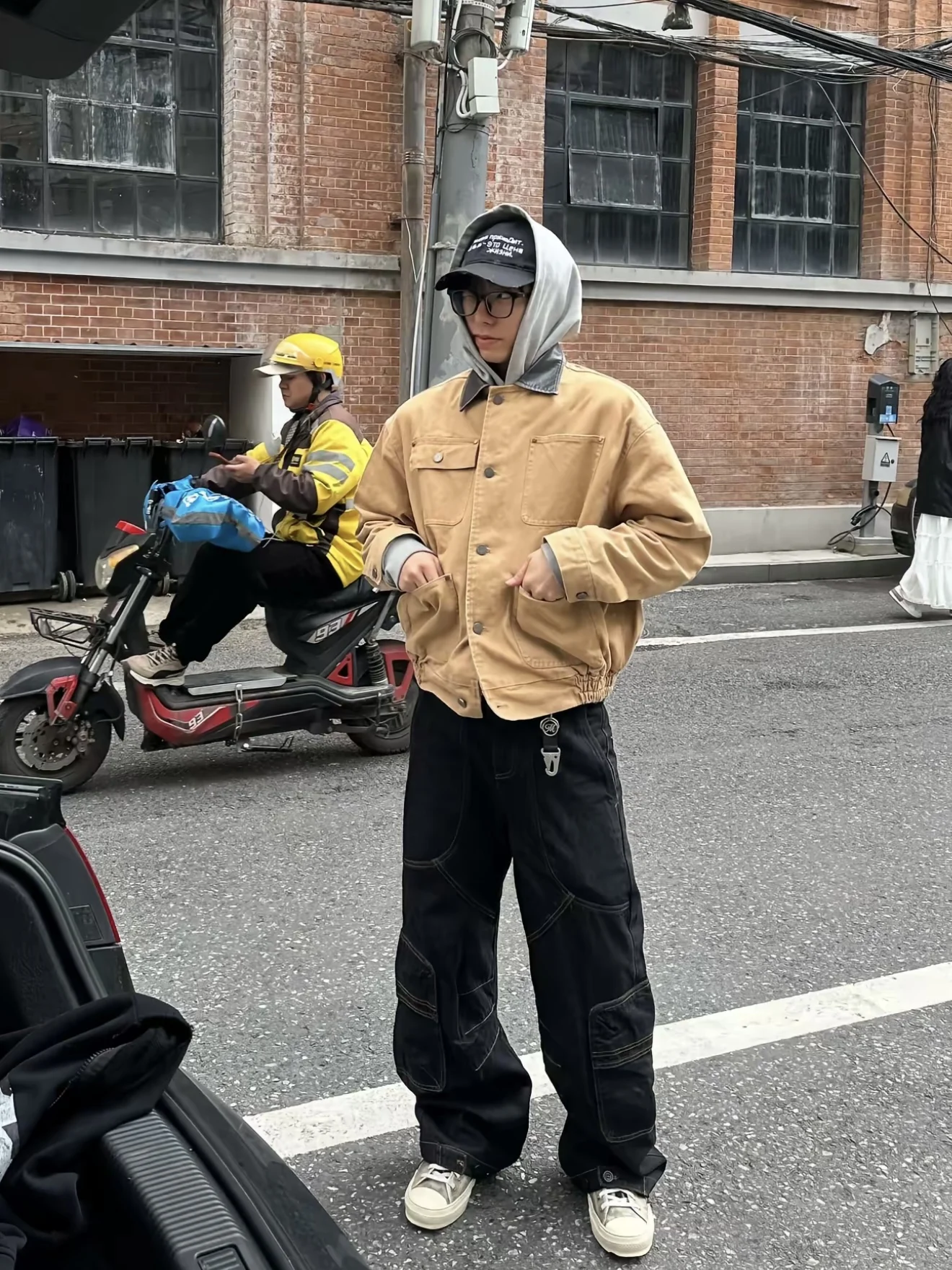 الرجعية الأمريكية Waed Cleanfit طوق Jaet الرجال الخريف الشتاء تنوعا Boxy Sle طويل Sve لون نقي ex معطف #2