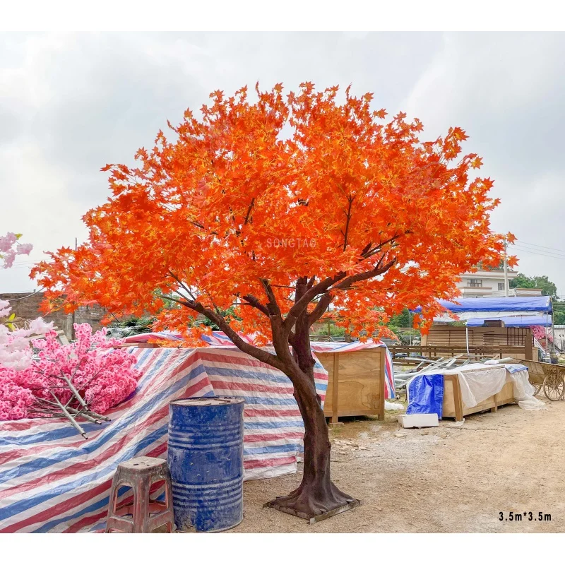 custom.songtao custom outdoor plant decor artificial autumn Real Plants Red Maple Tree for Home Decoration