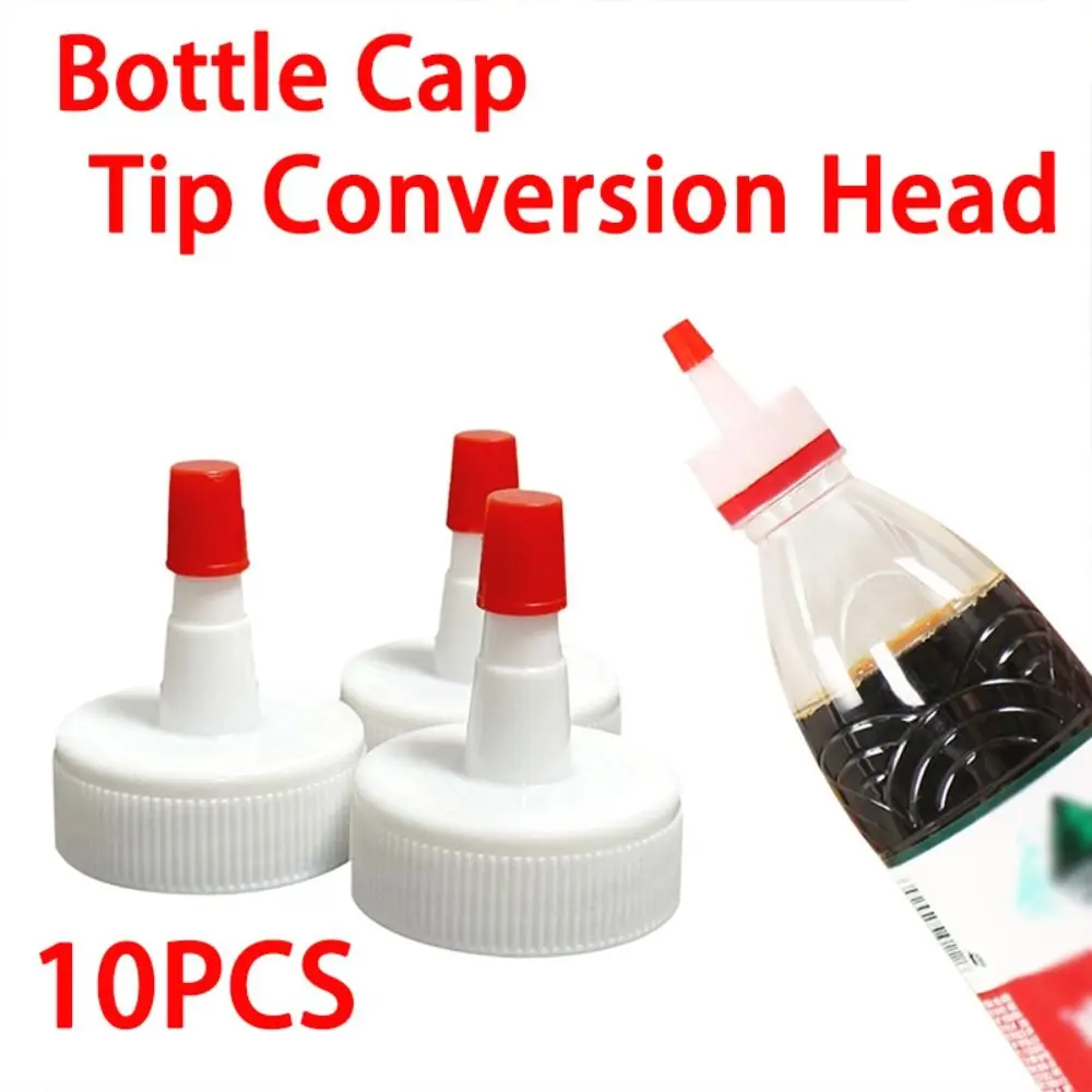 

10pcs 28mm Bottle Cap Tip Conversion Head Plastic Red Bottle sealing cap Universal Leak Proof Squeeze Bottles Replacement Caps