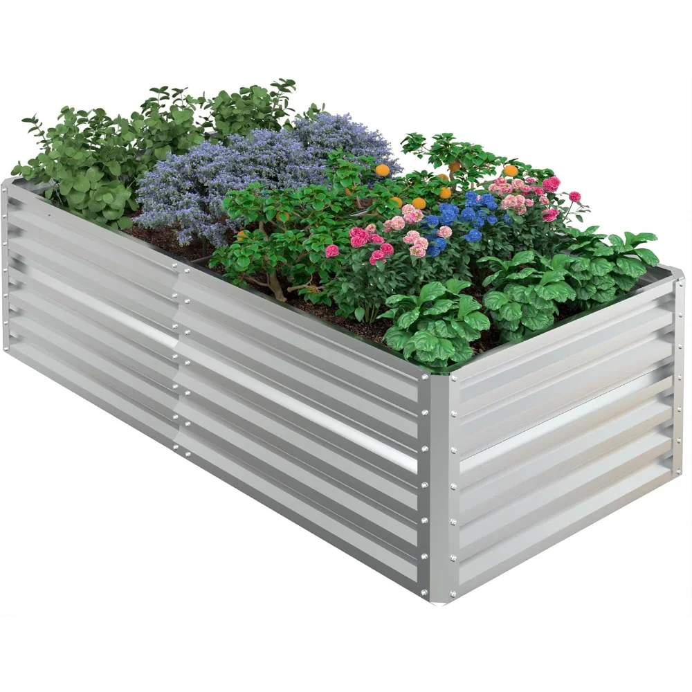 Hochbett aus Metall, 180 x 60 x 90 cm, freistehendes Hochbett aus Zink-Aluminium, 970 Liter