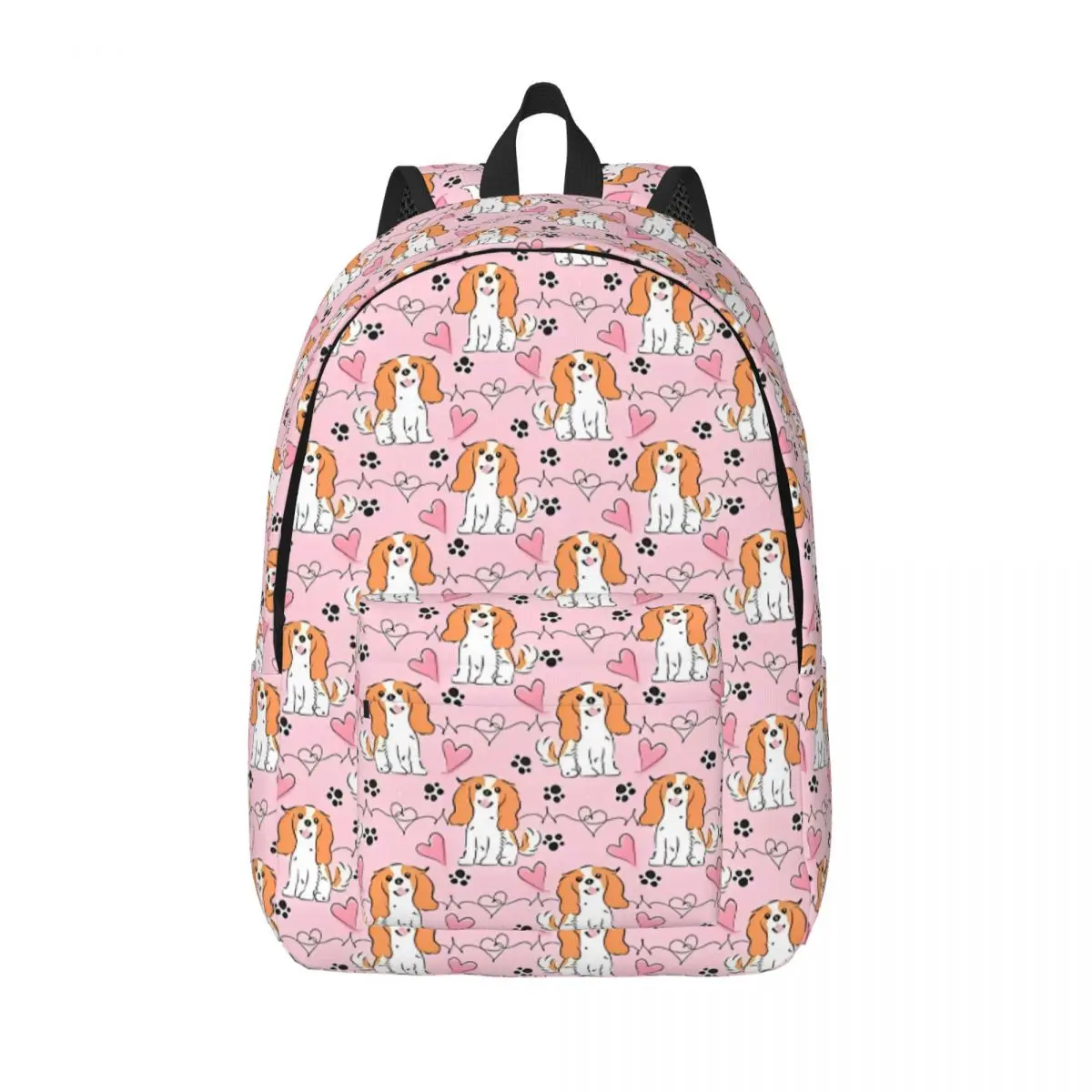 Kawaii Blenheim Cavalier King Charles Spaniel Backpack Men Women Business Daypack Cartoon Laptop Computer Canvas Bag with Pocket